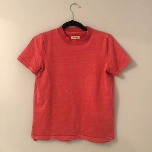 Madewell Distressed Red Crew Neck Tee